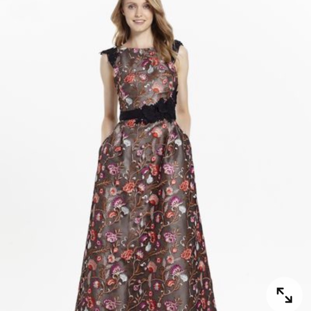 Monique Lhuillier spring 2017 embroidered gown